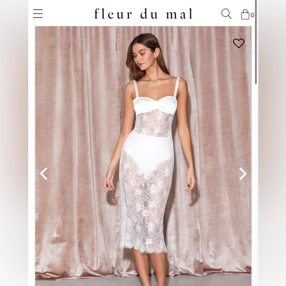 Fleur Du Mal Lace Bralette Dress Ivory size 0